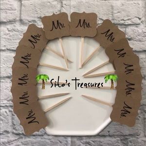 Mr and Mrs Cupcake Toppers Set of 12